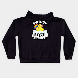 Proud Ally Club Member Rubber Duck Rainbow Gay Lesbian Lgbt Kids Hoodie